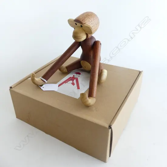 DANISH BOJESEN  STYLE WOODEN MONKEY H. 190MM (NEW IN BOX)