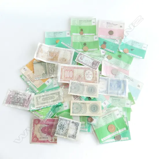 BAG LOT COLLECTORS COINS & BANK NOTES