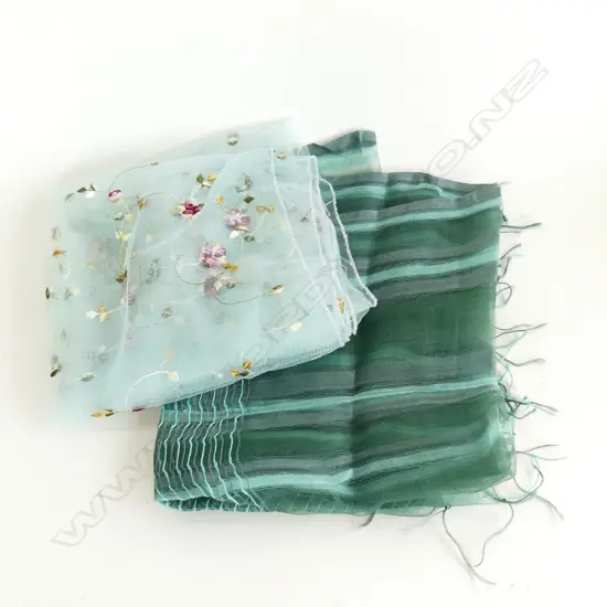 2 VINTAGE SCARVES; UNUSUAL DESIGNS