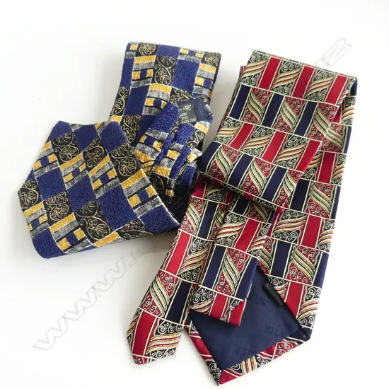 2 100% SILK DESIGNER TIES; GEORGIO ARMANI & ERMENEGILDO ZEGNA