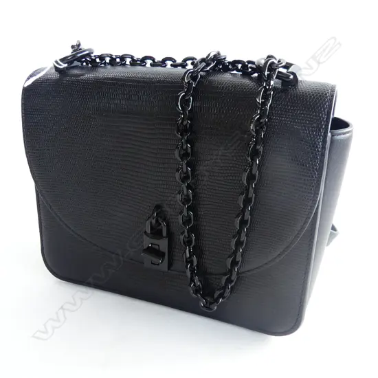 REBECCA MINKOFF 'LOVE TOO' BLACK LEATHER CROSS BODY BAG