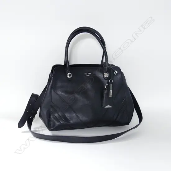 'GUESS 1981' BLACK LEATHER HANDBAG