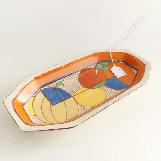 CLARICE CLIFF FANTASTIQUE OCTAGONAL TRAY DISH chips 300x150mm