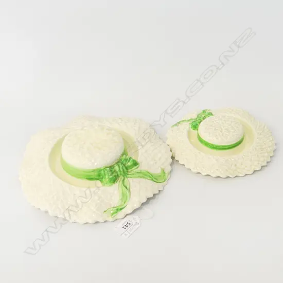 2 FALCON WARE ENGLAND POSY BONNETS 220 / 160mm dia