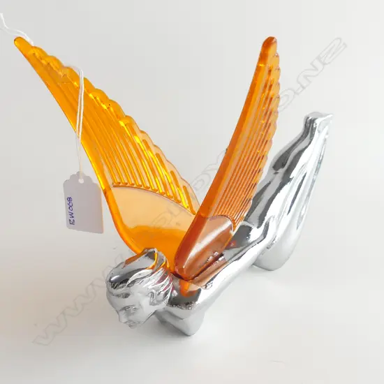 1950's REPLICA CAR BONNET MASCOT W ORANGE WINGS.H.230mm