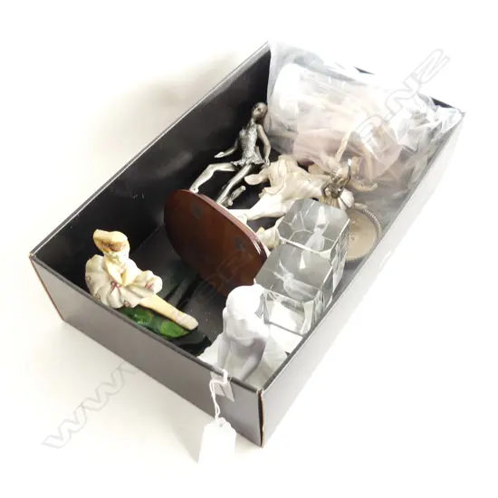 SM BOX ASST BALLERINAS INCL CAKE TOPPERS, GLASS PRISMS, SCENT BOTTLE,  DOOR STOPPER ETC..
