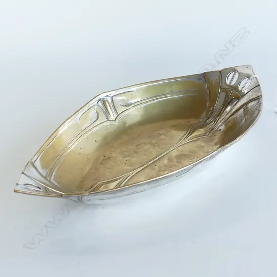 WMF ART NOUVEAU SILVER OVER BRASS DISH 340x180mm