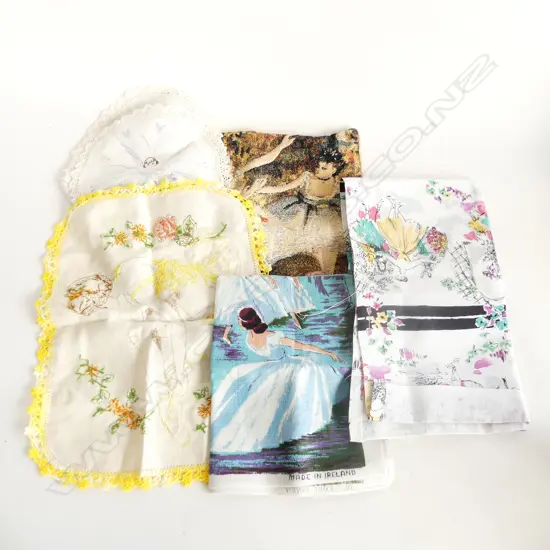 ASST BALLET THEMED LINEN; 1 CUSHION COVER, 4 DOILIES & 2 TEA TOWELS 