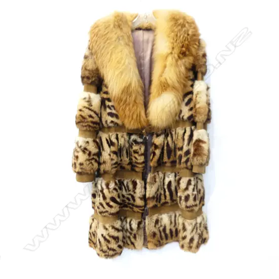 LADIES MIXED FUR COAT 