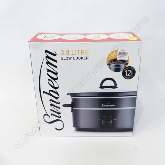 NEW IN BOX 3.8 LITRE SLOW COOKER (LID HANDLE DAMAGED) AND IN BOX COFFEE MAKER