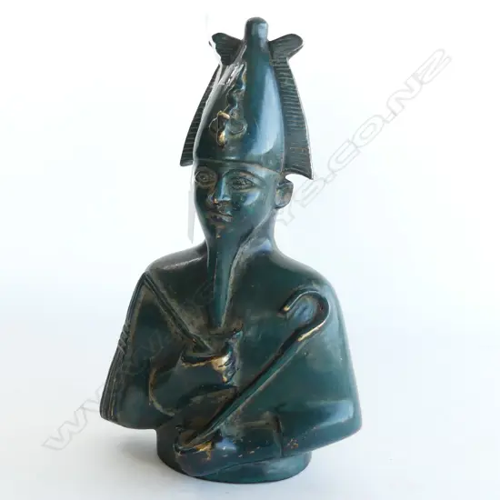 BRONZE EGYPTIAN BUST - PHARAOH H.280mm