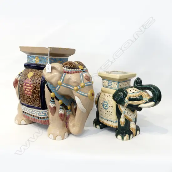 2 CERAMIC ELEPHANTS (chips) H.380mm