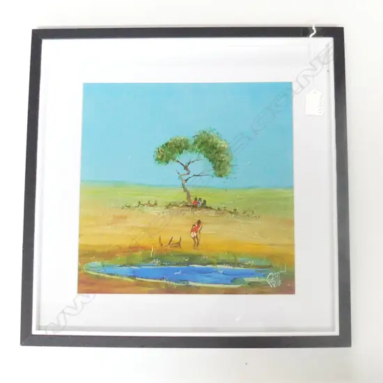 SIGNED AUSTRALIAN GUACHE OUTBACK BILLIBONG H440 L440MM