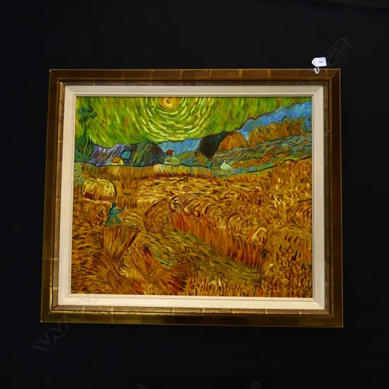ABSTRACT FARM SCENE AFTER VAN GOGH, OIL ON CANVAS 590 X 490MM