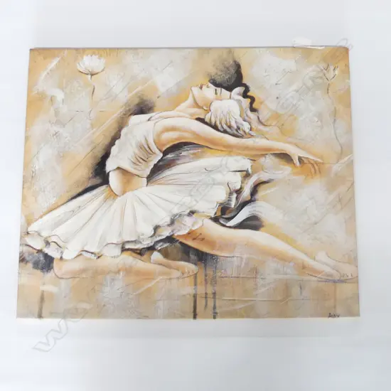 OIL ON CANVAS, BALLERINA. SIGNED. 580 X 490MM