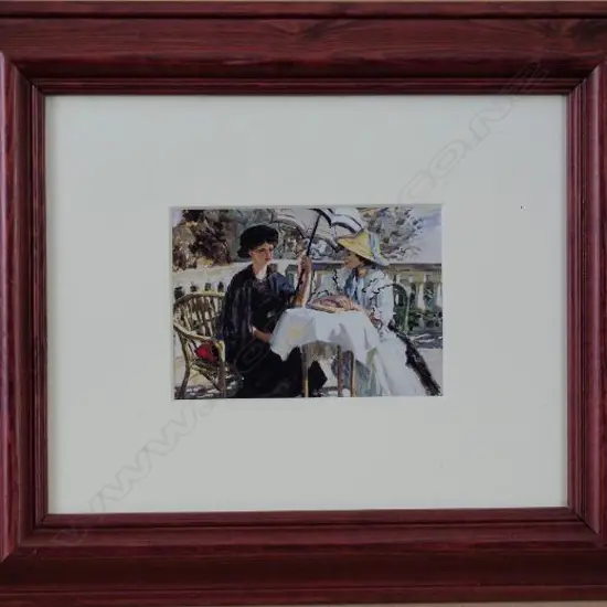 MAUD BURGE (NZ 1865-1957), LADIES AT ST. TROPEZ, Print, 90mm x 125mm