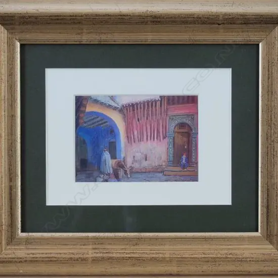 JOHN WEEKS (NZ 1888-1965), COURTYARD IN ALGIERS, PRINT, 90mm x 125mm