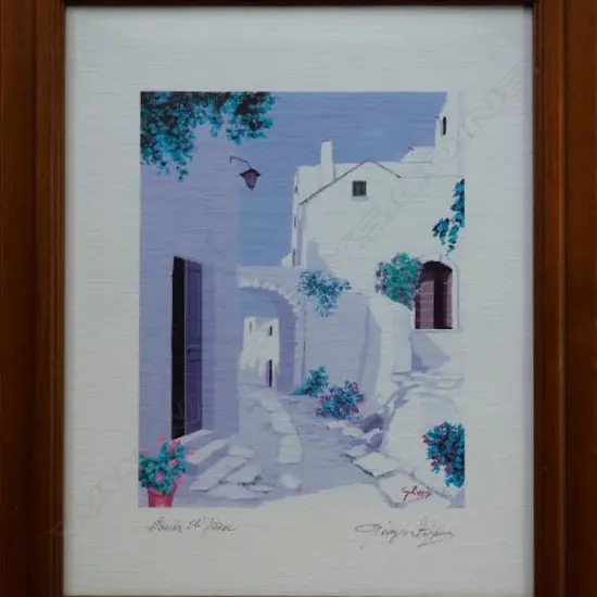 GIORGIO ZUPPINI (ITAL 1938-1990), VILLAGE STREET, PRINT, SIGNED IN PRINT, 360mm x 300mm