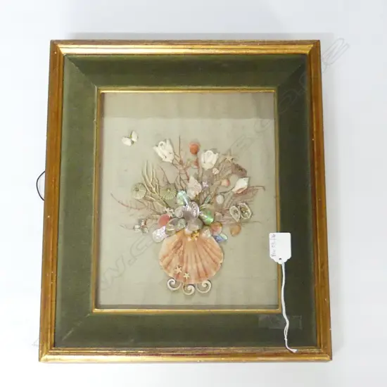 FRAMED SEA SHELL ARTWORK 390x330mm overall