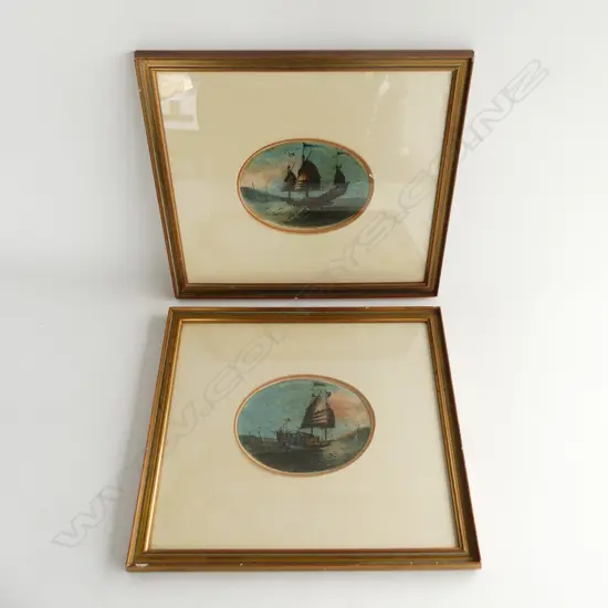 PR CHINESE SCHOOL REPUTEDLY 1870 HONGKONG OIL PAINTINGS labelled verso