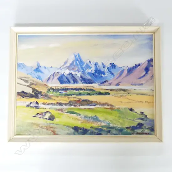 C E BRUNSDEN, LANDSCAPE, OIL ON BOARD, SIGNED  395 X 290MM