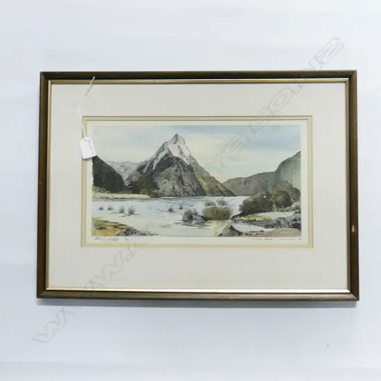 PETER G. LEITCH 'MITRE PEAK' SOUTH ISLAND NZ PRINT 31/40 215x390mm