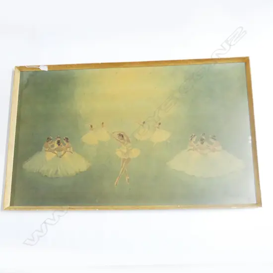 LG RETRO FRAMED BALLET PRINT 'SWAN LAKE' 600 X 900MM