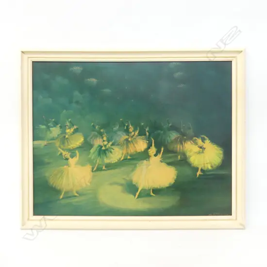 RETRO FRAMED CARLOTTA EDWARDS BALLET PRINT 'LA VALSE'   560 X 440MM