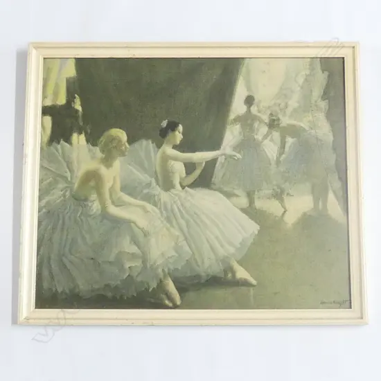RETRO FRAMED BALLET PRINT BY LAURA KNIGHT  520 X 430MM