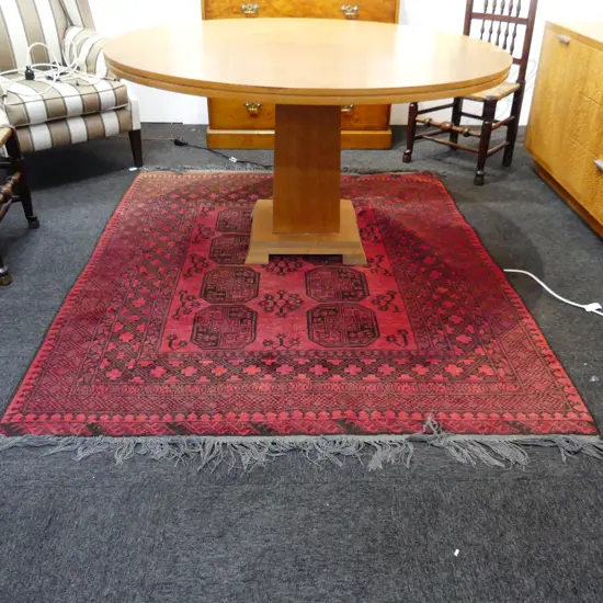 HAND KNOTTED ALL WOOL TURKISH RUG - CENTER w. 8 'ELEPHANT FOOT' MOTIFS 1900x1600mm