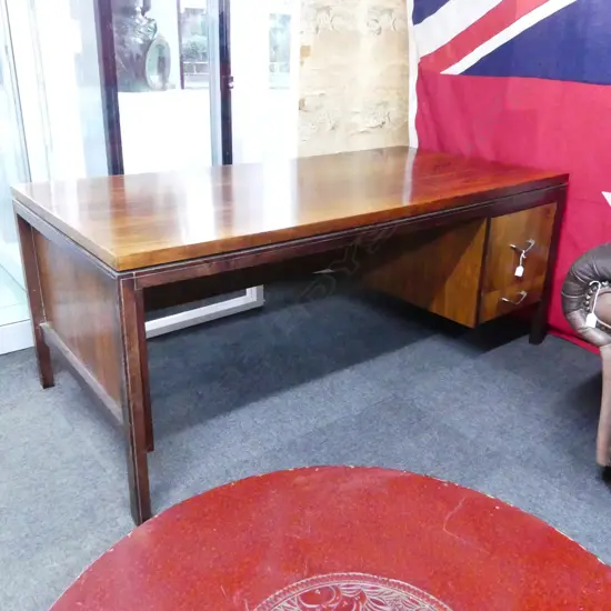 LG RETRO / MID CENTURY EXECUTIVE ROSEWOOD & WALNUT VENEER DESK 1825x910mm