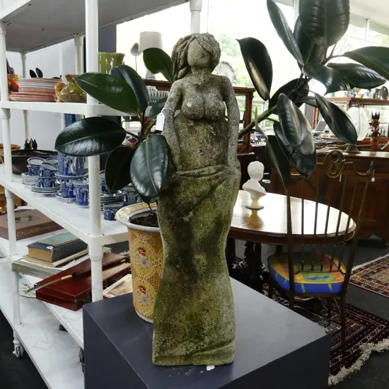CONCRETE GARDEN STATUE OF A STYLIZED WOMAN H 740 MM