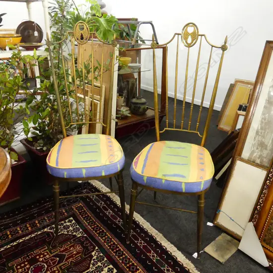 PR HIGH BACKED GOLD METAL CHAIRS H.1160mm