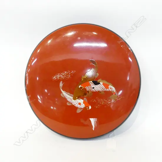 LACQUERED JAPANESE LIDDED CONTAINER 310mm dia