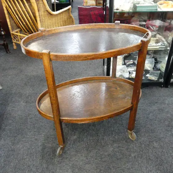 OVAL OAK DRINKS TROLLEY L. 730 X 540MM