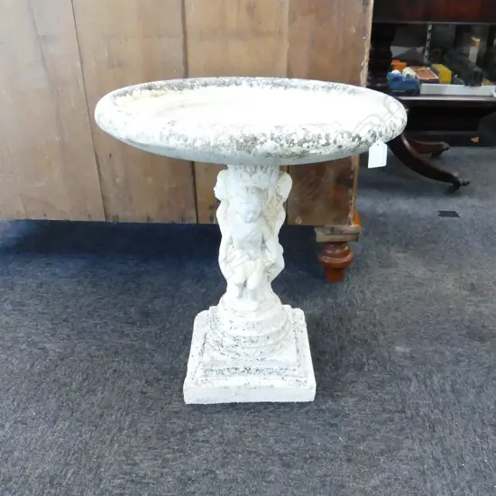 LG CONCRETE BIRD BATH H. 560 DIA 480MM