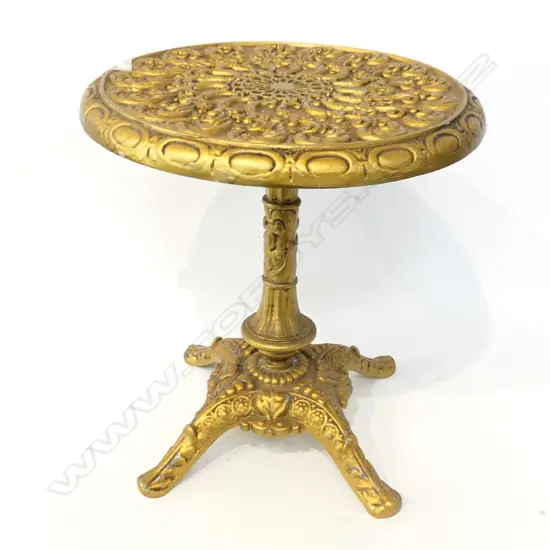 SMALL CAST METAL GOLD PAINTED WINE TABLE H.350mm