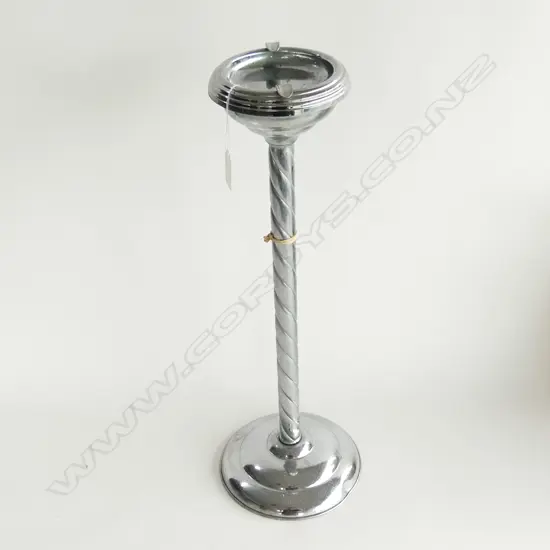 VINTAGE RETRO CHROME ASHTRAY STAND H. 540MM