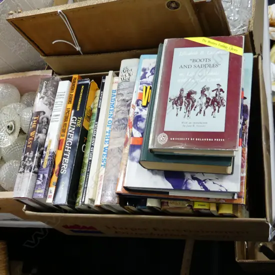 BOX LOT ASST. BOOKS; AMERICAN WILD WEST, CIVIL WAR, COWBOYS ETC