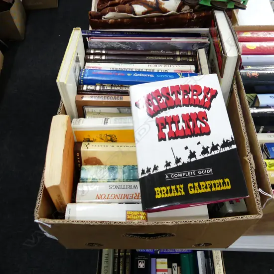 BOX LOT ASST. BOOKS; AMERICAN WILD WEST ETC