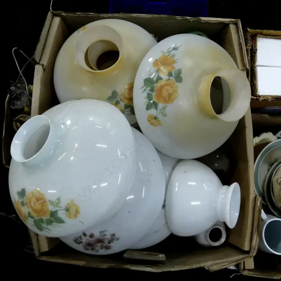 BOX LOT ASST. GLASS LIGHT SHADES