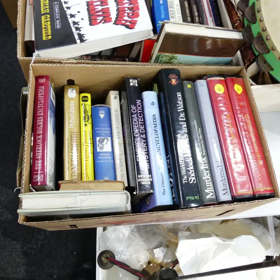 BOX LOT ASST. BOOKS; SHERLOCK HOLMES, JOKES, 'BAWDY BALLADS' 