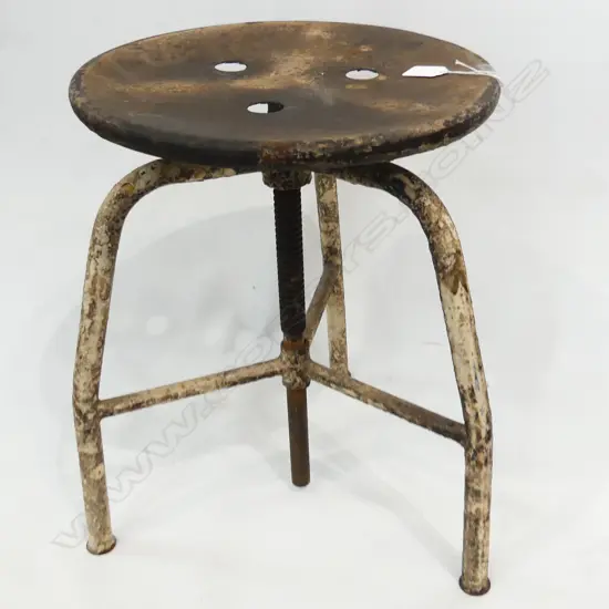 RUSTIC INDUSTRIAL SWIVEL STOOL ADJ. HEIGHT 350mm dia