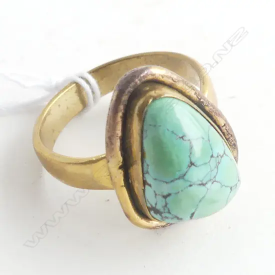 TURQUOISE & COPPER RING SIZE R