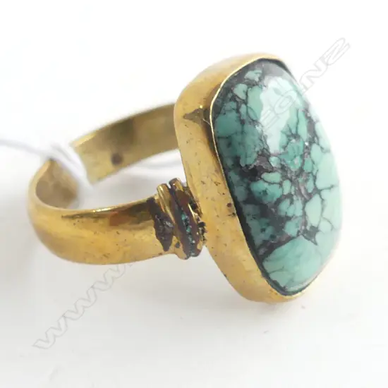 TURQUOISE & COPPER RING SIZE M 1/2