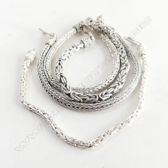 4 BRACELETS HOOK STAMPED 925 60 GRAMS