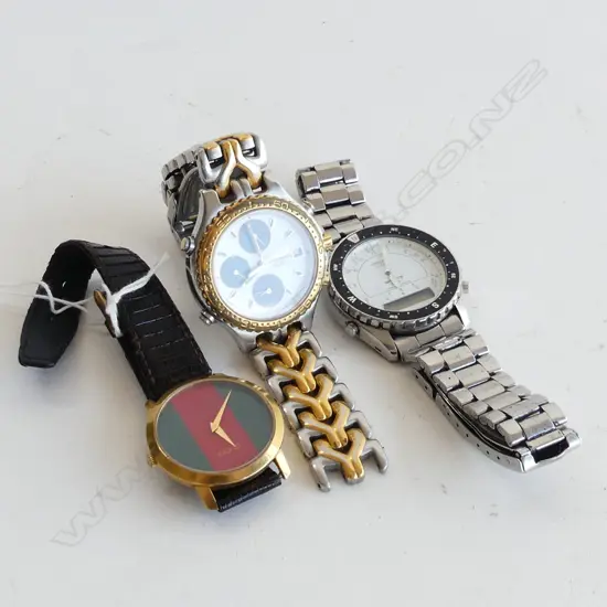 3 WATCHES; GUCCI + 2 SEIKO