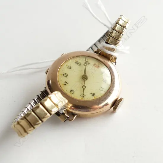 LADIES ROLEX 9CT GOLD WRIST WATCH, SIGNED ON BACK 'QUEEN RITA'