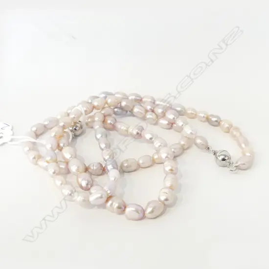 PINK PEARL NECKLACE & BRACELET 
