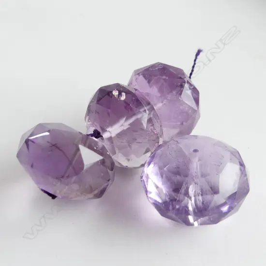 4 LG FACETED AMETHYST BEADS 